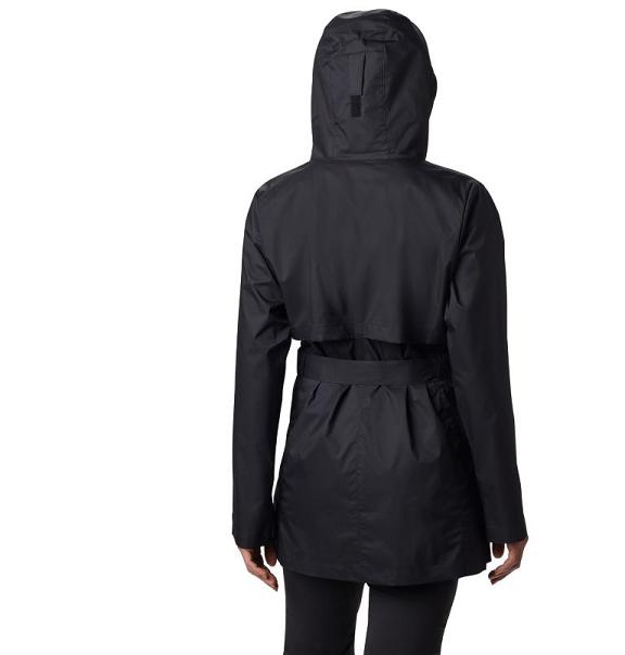 Columbia Pardon My Trench Rain Jacket Black For Women's NZ12856 New Zealand